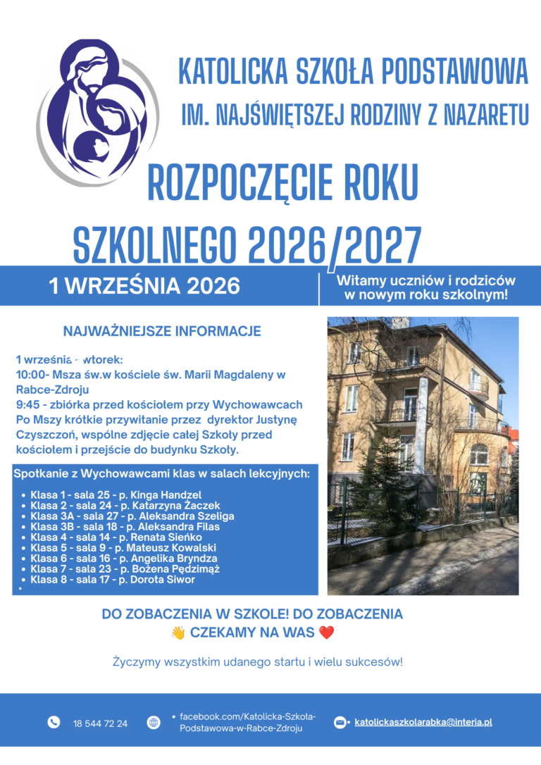 plan na rozpoczęcie roku szkolnego